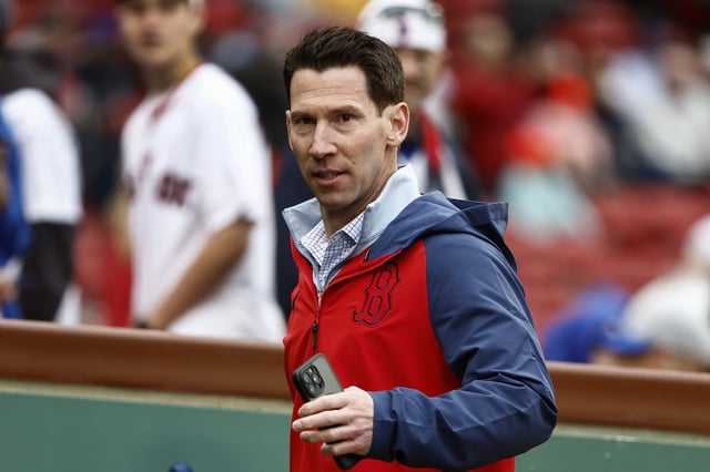 BOSTON, MA - MAY 19: Craig Breslow chief baseball officer of the Boston Red Sox before the game against the New York Mets at Fenway Park on May 19, 2025 in Boston, Massachusetts.