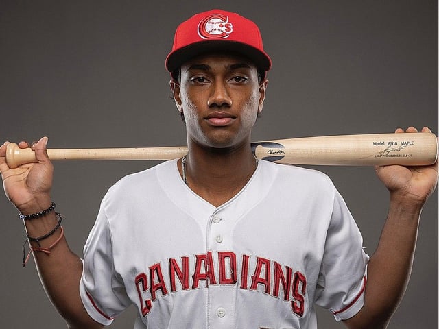 Handout photo of 19-year-old Arjun Nimmala in Vancouver Canadians uniform. 