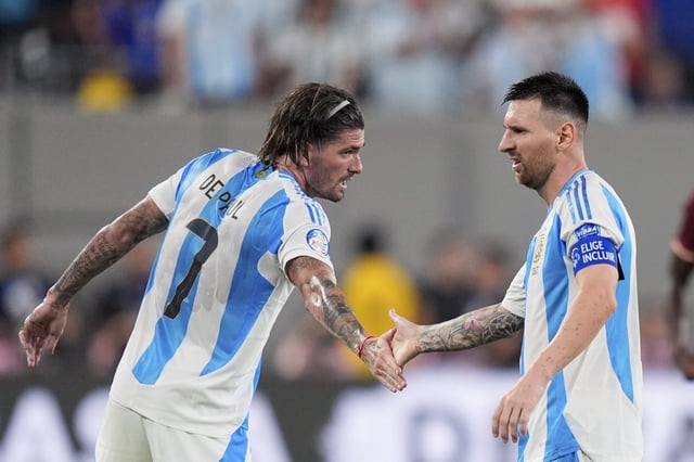 Rodrigo De Paul y Lionel Messi, socios en la selección y ahora también en Inter Miami