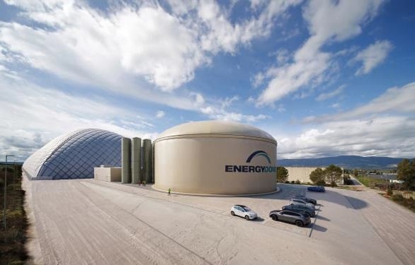 Rendering of Energy Dome's first 20MW, 1-hour duration project, currently under construction in Ottana, Sardinia, Italy. Image: Energy Dome.