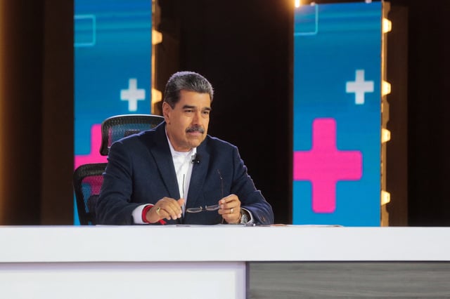 Venezuelan President Nicolas Maduro holds a press conference, in Caracas, Venezuela March 17, 2025. Miraflores Palace/Handout via REUTERS/File Photo