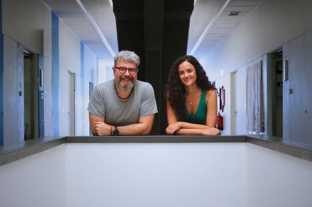 Giuseppe Battaglia (left) and Bárbara Borges (right) at IBEC.