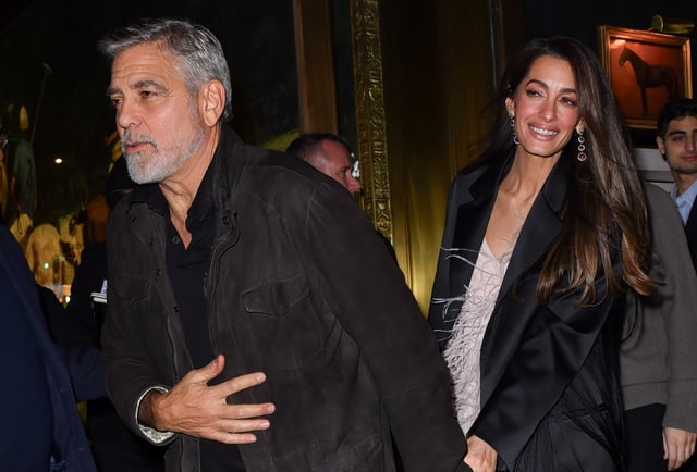 George and Amal Clooney leave The Polo Bar in New York City.