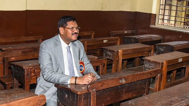 Chief Justice of India BR Gavai during a visit to his school at Girgaon in Mumbai on July 6.