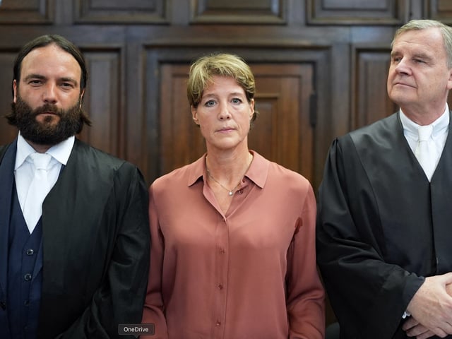 Christina Block und ihre Anwälte vor Gericht.