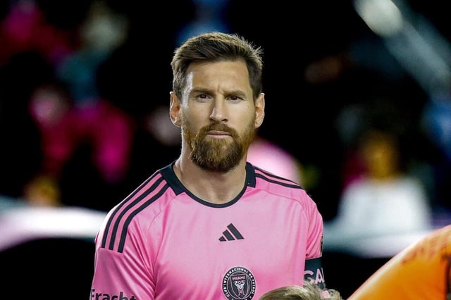 Lionel Messi playing football for MLS team Inter Miami
