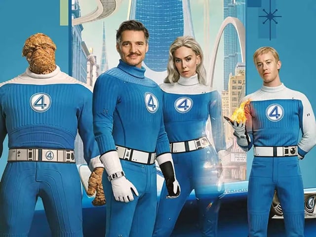 Los 4 Fantásticos: Primeros pasos. Pedro Pascal, Vanessa Kirby, Joseph Quinn y Ebon Moss-Bacharck.  Cortesía Disney