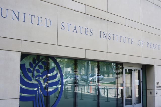 FILE - The U.S. Institute of Peace building is pictured, May 19, 2025, in Washington. (AP Photo/Julia Demaree Nikhinson, File)