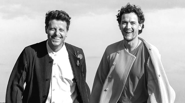 Fiongal Greenlaw-Meek and his husband Jamie, left, were celebrating their wedding anniversary in India