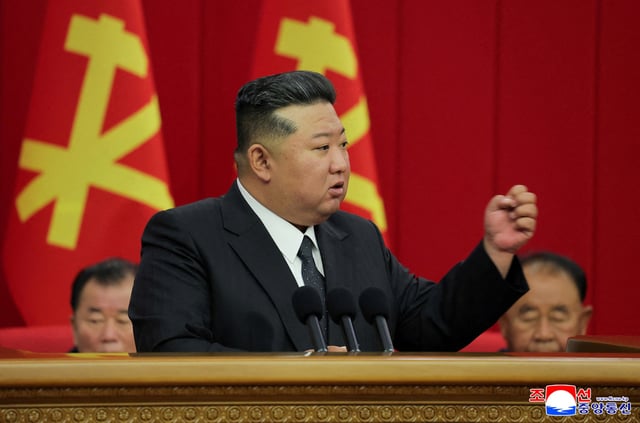 North Korean leader Kim Jong Un attends the 12th Plenary Session of the 8th Central Committee of the Workers' Party of Korea, in Pyongyang, North Korea, in this picture released by North Korea's official Korean Central News Agency on June 24, 2025. KCNA via REUTERS/File Photo