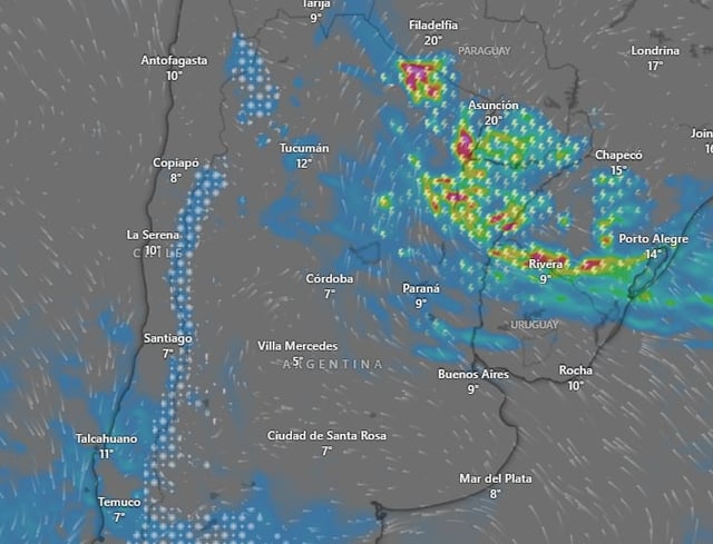 Hay alerta amarilla por tormentas, vientos y frío extremo para este domingo 27 de julio: las provincias afectadas