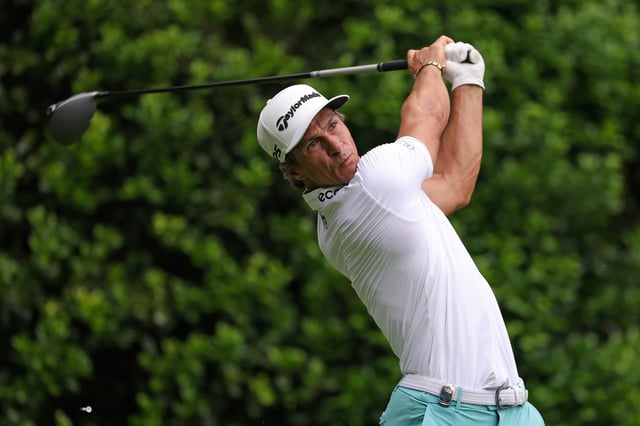 CHARLOTTE, NORTH CAROLINA - MAY 16: Thorbjorn Olesen of Denmark hits a tee shot on the 12th hole during the second round of the PGA Championship at Quail Hollow Country Club on May 16, 2025 in Charlotte, North Carolina. (Photo by Andrew Redington/Getty Images)
