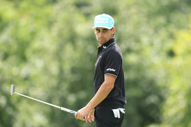 Joaquin Niemann of Torque GC in action on day two of LIV Golf UK by JCB at JCB Golf &amp; Country Club on July 26, 2025 in Uttoxeter, England.