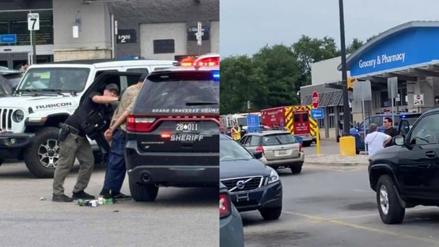Al menos 11 personas fueron apuñaladas en un ataque dentro de un Walmart en Traverse City, Michigan. Foto: Captura de pantalla
