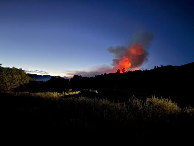 The Elkhorn fire burning northeast of Durango started as a structure fire on Saturday, July 26, 2025, fire officials said. (Photo courtesy of Elkhorn Fire Information)
