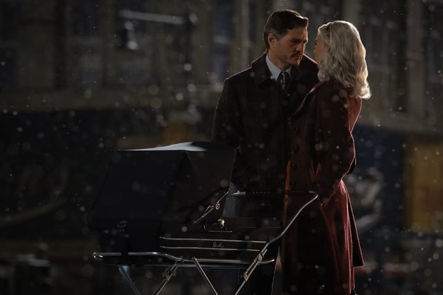 Pedro Pascal, left, and Vanessa Kirby in "The Fantastic Four: First Steps."