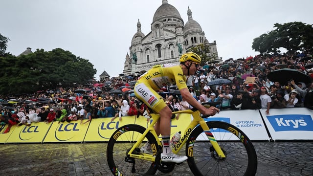Tadej Pogacar, durante la etapa 21 del Tour de Francia.