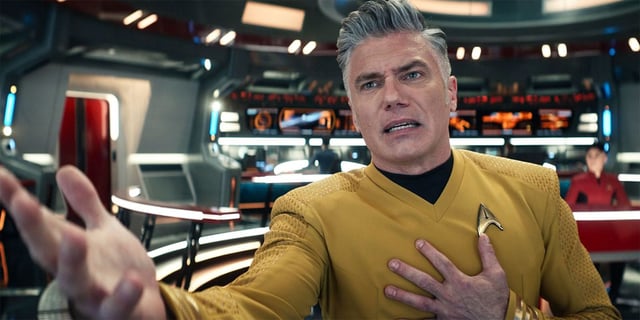 Anson Mount in the 'Star Trek: Strange New Worlds' musical episode "Subspace Rhapsody".
