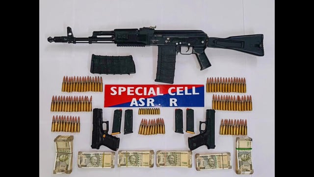 The seized items with Amritsar police on Sunday. (ANI)