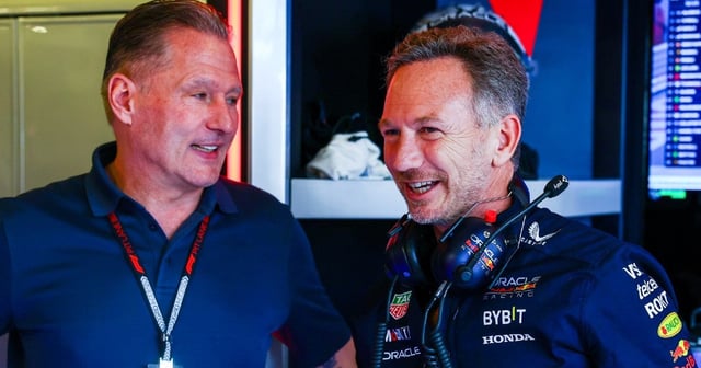 Jos Verstappen junto a Christian Horner (Red Bull)