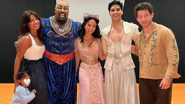 Priyanka Chopra, Nick Jonas and Malti watched Aladdin's Broadway show.