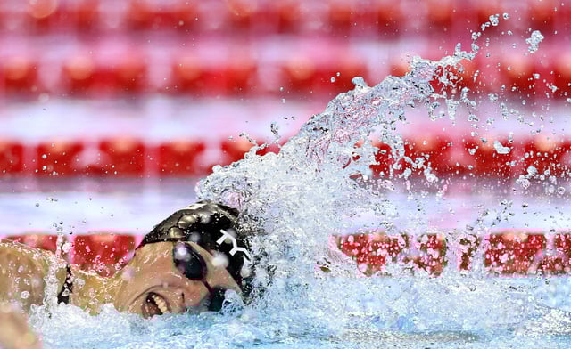 Swimming - World Aquatics Championships - Women 400m Freestyle Final - World Aquatics Championships Arena, Singapore - July 27, 2025 Katie Ledecky of the U.S. in action during final REUTERS/Jeremy Lee