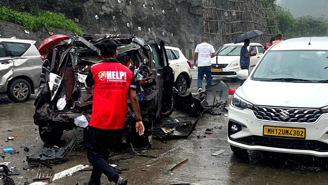 People injured in the Mumbai-Pune Expressway accident were taken to a private hospital in Navi Mumbai.