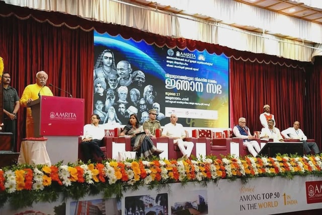 RSS chief Mohan Bhagavat speaking at the event 