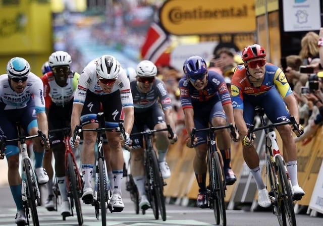 Una llegada del Tour de Francia de esta año, 2025