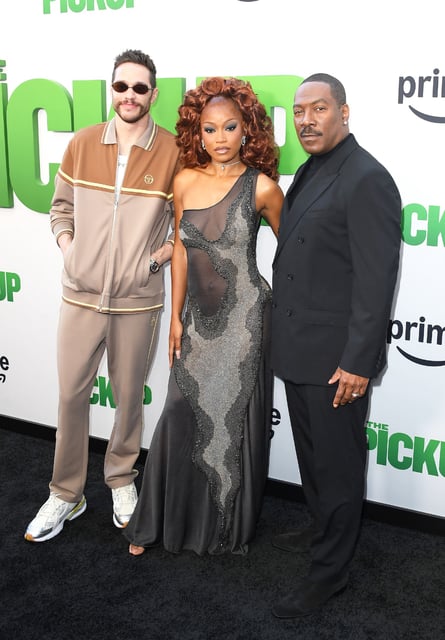 Pete Davidson, Keke Palmer, and Eddie Murphy star together in the Prime Video movie "The Pickup," which begins streaming Aug. 6. 
