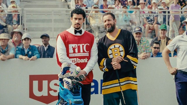 Bad Bunny y Adam Sandler en \"Happy Gilmore 2\", la comedia que retoma un clásico de los noventa y es la más vista en Netflix Argentina
