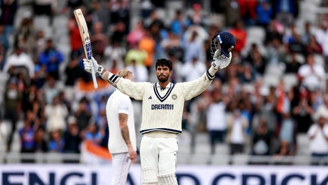 Washington Sundar hit his maiden Test century on Sunday on Day 5 of the Manchester Test. 