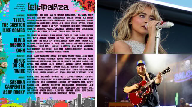 From Luke Combs to Sabrina Carpenter, the 4-day music festival known as Lollapalooza kicks off on Thursday.
