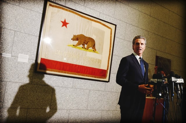 Gov. Gavin Newsom, seen speaking in June in San Francisco, signed legislation this week to reform the California Environmental Quality Act. (Santiago Mejia/San Francisco Chronicle via AP)