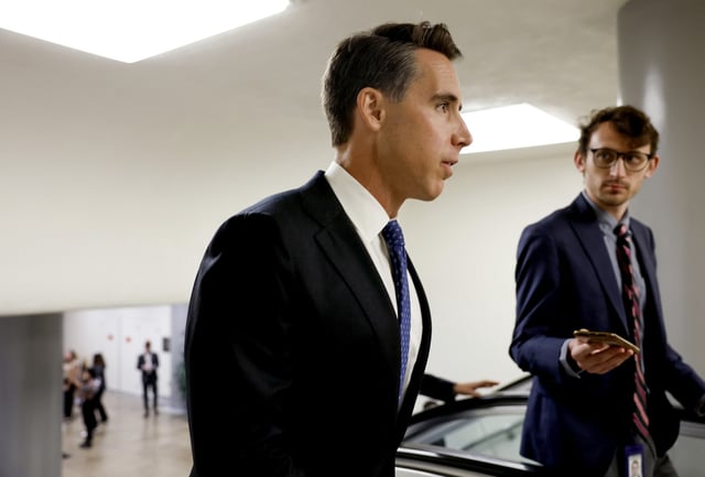 Sen. Josh Hawley at the U.S. Capitol Building on September 28, 2023. 