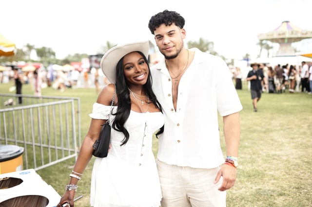 (L-R) Jana Craig and Kenny Rodriguez attend Revolve Festival 2025 at Cavallo Ranch on April 12, 2025 in Thermal, California.  (Photo by Greg Doherty/Getty Images for Revolve)