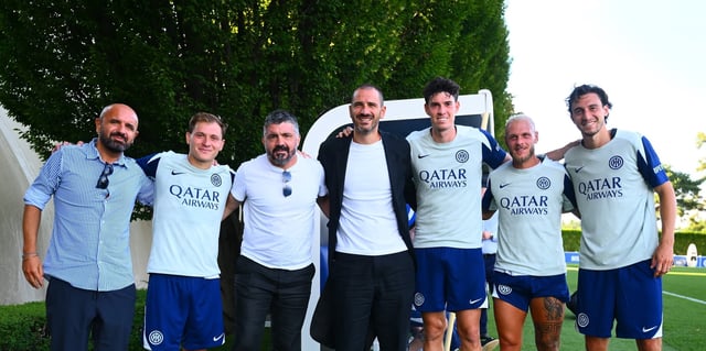 Italia, è la volta dell'Inter: Gattuso, Buffon e Bonucci all'allenamento
