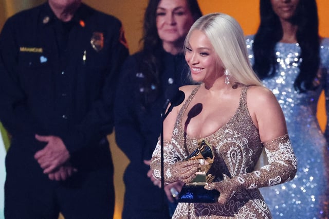 Beyonce receives Album of the Year award for "Cowboy Carter" during the 67th Annual Grammy Awards in Los Angeles, California, U.S., February 2, 2025. REUTERS/Mario Anzuoni/File Photo