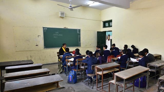 New Delhi, India - Jan. 22, 2018: A general view of Govt. Co Ed. Senior Secondary School at Laxmi Bai Nagar in New Delhi, India, on Monday, January 22, 2018. (Photo by Sanchit Khanna/ Hindustan Times) To Go with Mariyam's Story for Class of 2018 (Sanchit Khanna/HT PHOTO)