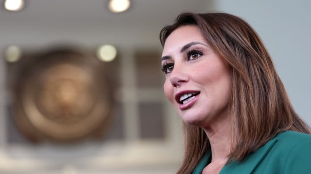 Alina Habba speaks to reporters outside the White House on March 24, 2025. Photo: Win McNamee/Getty Images