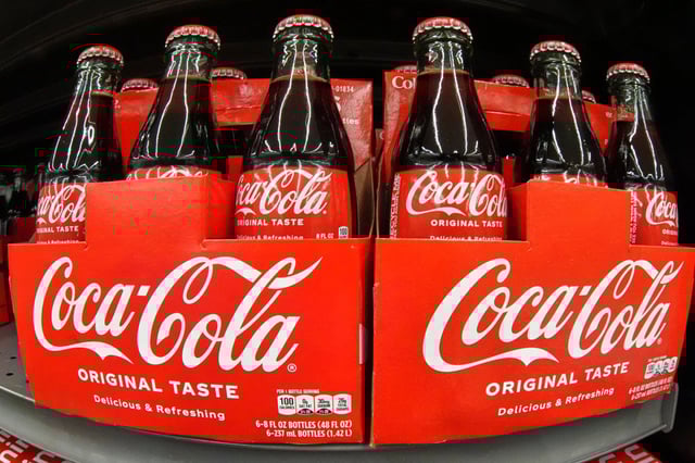 A display of Coke original taste in a market in Bethel Park, Pa., Thursday, May 15, 2025. (AP Photo/Gene J. Puskar)