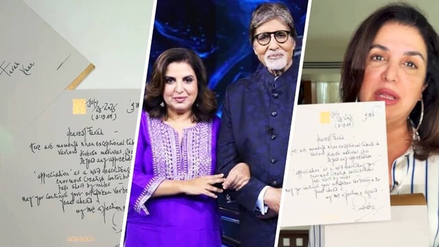 Farah Khan receives handwritten letter from Amitabh Bachchan. | Image: Instagram