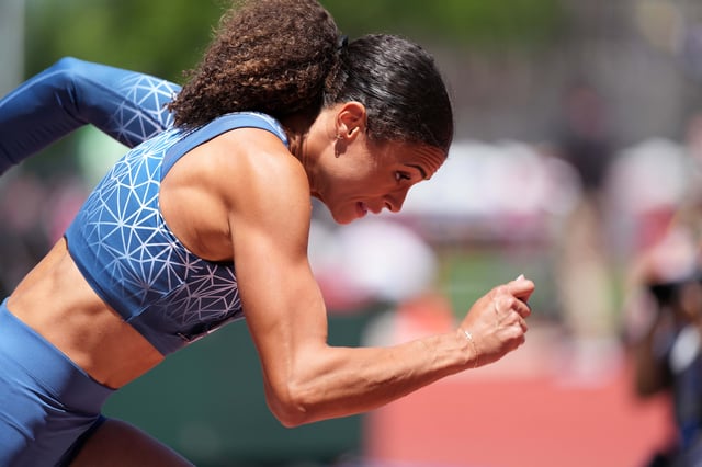 Jul 5, 2025; Eugene, OR, USA; Sydney McLaughlin-Levrone (USA) during the 50th Prefontaine Classic at Hayward Field. Mandatory Credit: Kirby Lee-Imagn Images/File Photo