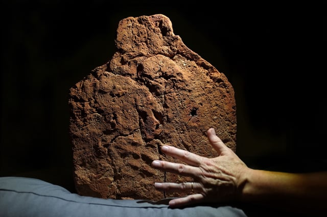 A 4,000-year-old ancient Egyptian handprint discovered on a 'soul house' at the Fitzwilliam Museum in Cambridge ahead of their forthcoming exhibition Made in Ancient Egypt, which opens in October. Researchers at the Cambridge University museum found the handprint on the base of the 'soul house'. Soul houses are usually found in burials and may have acted as offering trays or provided a place for the soul of the deceased to live within the tomb, on Friday July 25, 2025.