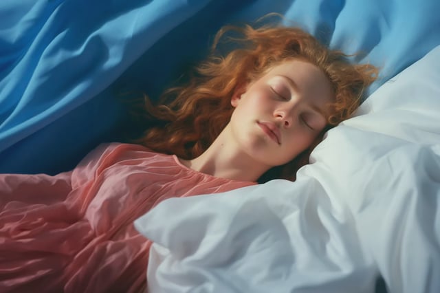 Sleeping woman in a peace