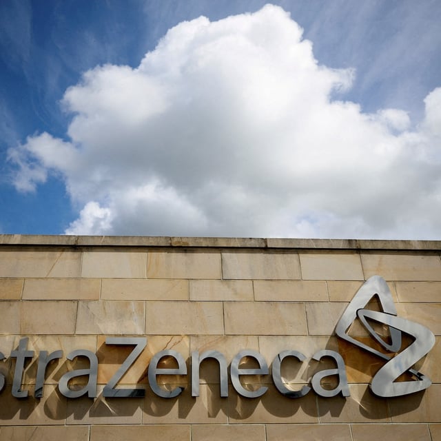 FILE PHOTO: A company logo is seen at the AstraZeneca site in Macclesfield, Britain, May 11, 2021. REUTERS/Phil Noble/File Photo
