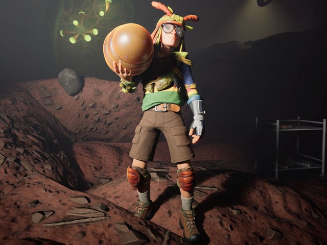 Grounded 2 red soldier ant egg location Egg Hunt: A character holding an ant egg in their hands inside a dark cave.