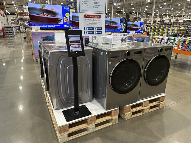 FILE - Appliances are displayed in a Costco warehouse on March 17, 2024, in Sheridan, Colo. (AP Photo/David Zalubowski, file)