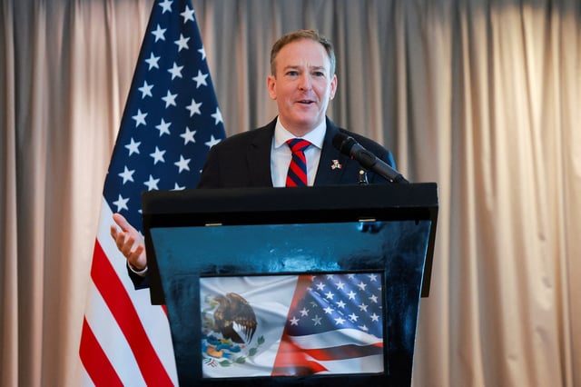 Environmental Protection Agency (EPA) Administrator Lee Zeldin speaks during the signing of the memorandum of understanding between U.S. and Mexico to achieve a permanent solution to the decades-old Tijuana River sewage crisis, in Mexico City, Mexico July 24, 2025. REUTERS/Raquel Cunha/File Photo