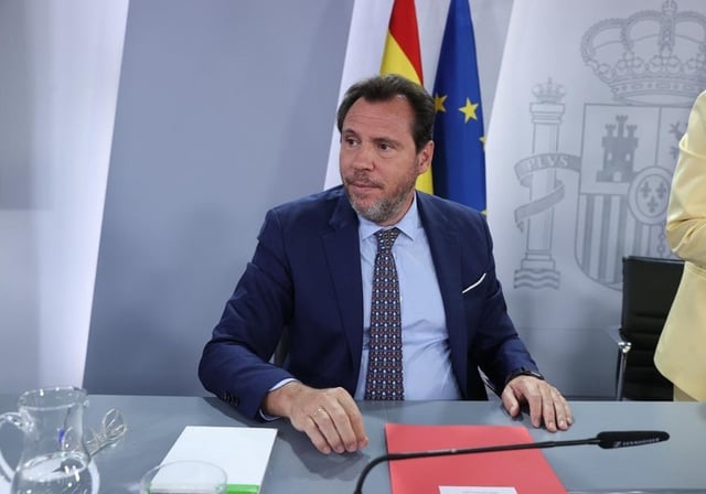 El ministro de Transportes , Óscar Puente, tras el Consejo de Ministros, este martes